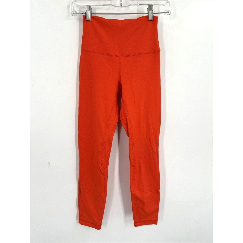 Lululemon Align Crop Leggings Size 4 Orange High Rise Athletic Yoga Pants